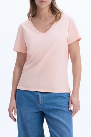 T-shirt straight in cotone bio - Rosa cipria