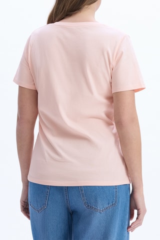 T-shirt straight in cotone bio - Rosa cipria