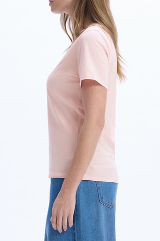 T-shirt straight in cotone bio - Rosa cipria
