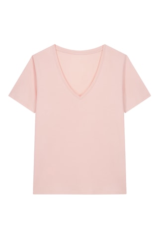 T-shirt straight in cotone bio - Rosa cipria