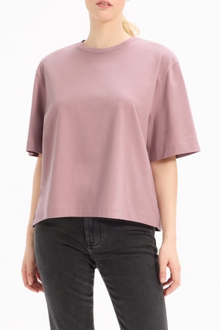 T-shirt large en coton biologique - Rose poudré