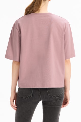 T-shirt large en coton biologique - Rose poudré