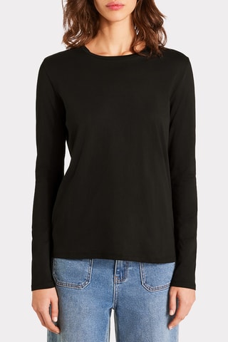 T-shirt straight in cotone bio - Nero