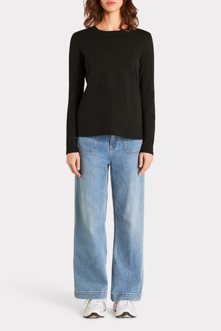 T-shirt straight in cotone bio - Nero