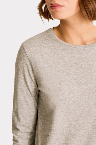 T-shirt droit en coton biologique - Gris clair chiné