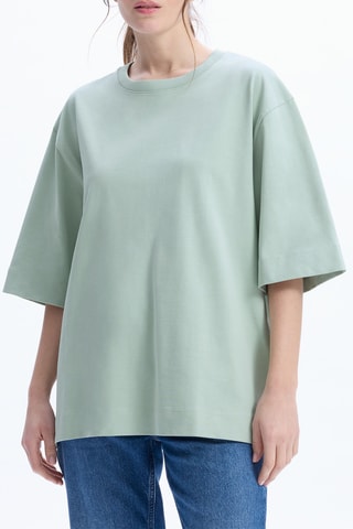 T-shirt oversize en coton biologique - Vert d'eau