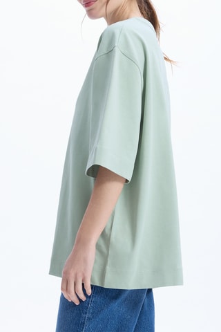 T-shirt oversize en coton biologique - Vert d'eau