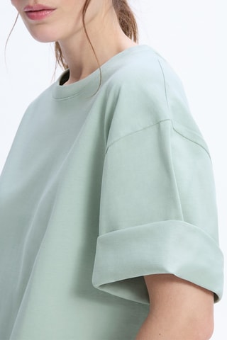 T-shirt oversize en coton biologique - Vert d'eau