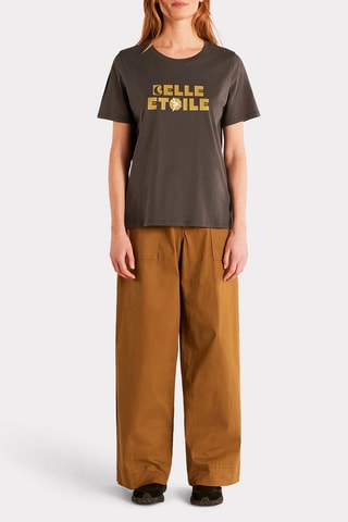 T-shirt straight in cotone bio - Antracite