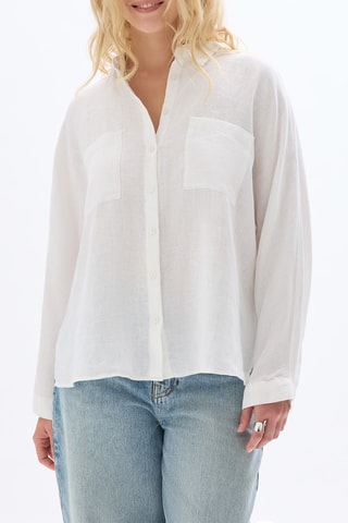 Chemisier oversize en lin - Blanc