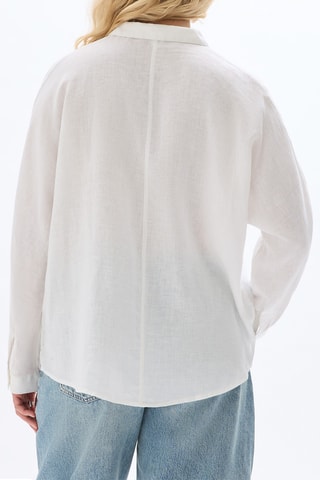 Chemisier oversize en lin - Blanc