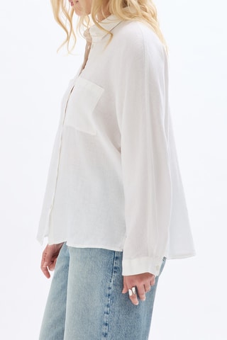 Chemisier oversize en lin - Blanc