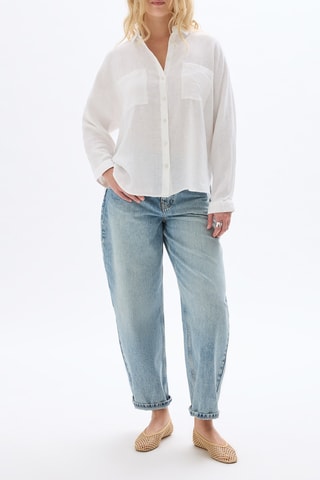 Chemisier oversize en lin - Blanc