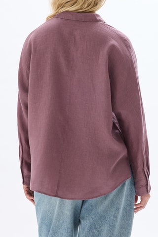 Chemisier oversize en lin - Bordeaux