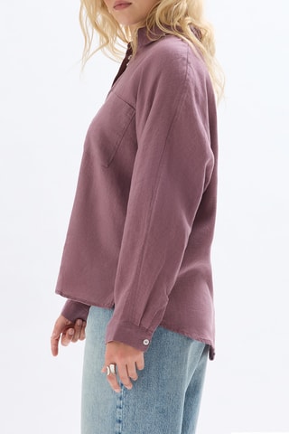 Chemisier oversize en lin - Bordeaux