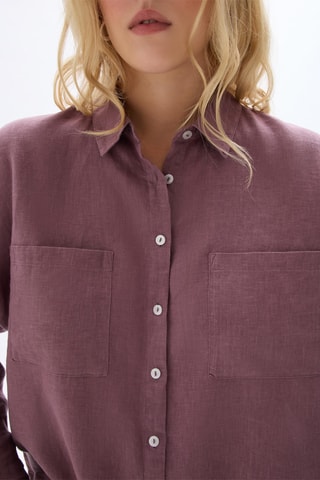 Chemisier oversize en lin - Bordeaux
