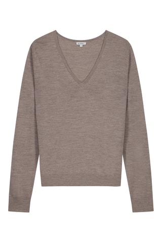 Maglia in lana merino - Taupe melange