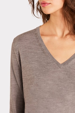 Maglia in lana merino - Taupe melange