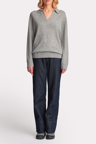 Pull en laine et cachemire - Gris chiné