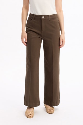 Pantalon large - Marron