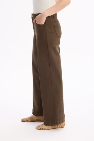 Pantalon large - Marron