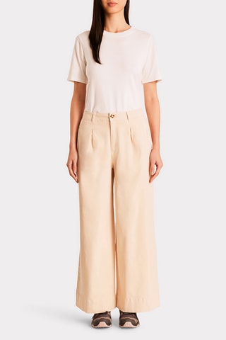 Pantalon large - Beige