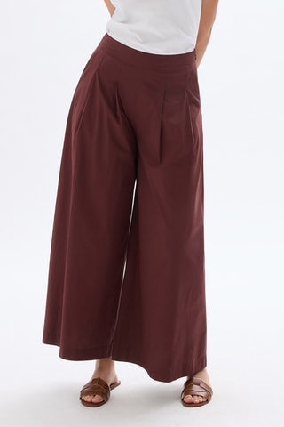 Pantalon large - Marron