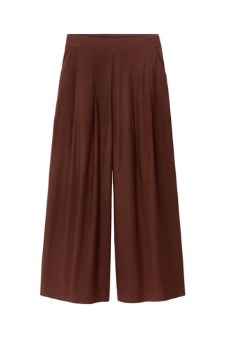Pantalon large - Marron