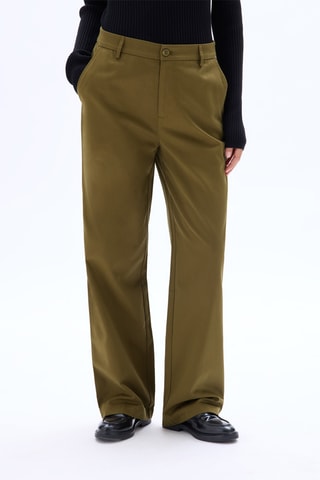 Pantalon droit taille haute - Kaki