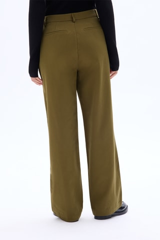 Pantalon droit taille haute - Kaki