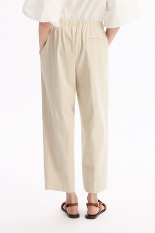 Pantalon cigarette taille haute - Beige