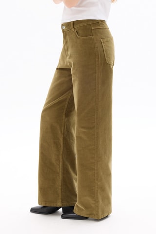Pantalon large en velours - Kaki