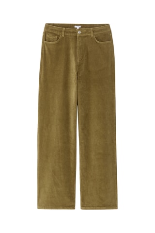 Pantalon large en velours - Kaki