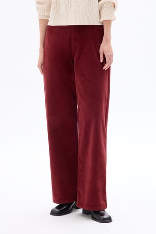 Pantalon large en velours - Bordeaux