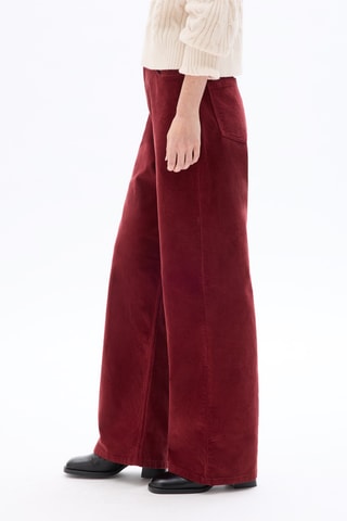 Pantalon large en velours - Bordeaux