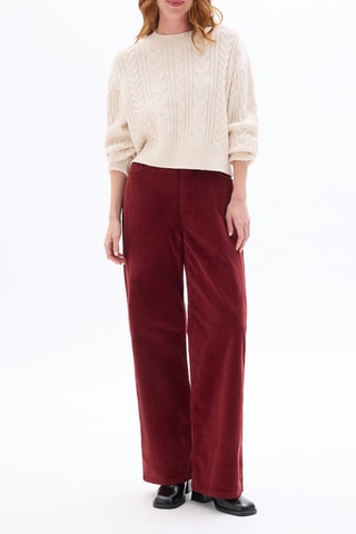 Pantalon large en velours - Bordeaux