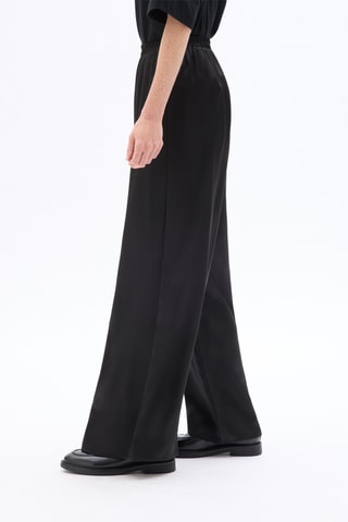 Pantalon large taille haute - Noir