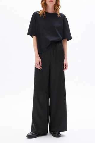Pantalon large taille haute - Noir