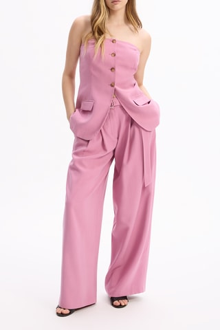 Pantalon large taille haute - Rose