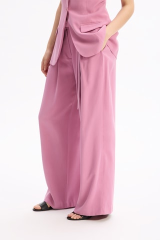 Pantalon large taille haute - Rose