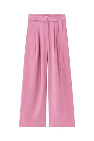 Pantalon large taille haute - Rose