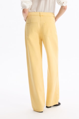Jean large taille haute - Jaune