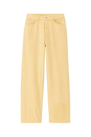 Jean large taille haute - Jaune
