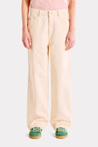 Jean large taille haute - Beige