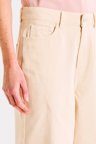 Jean large taille haute - Beige