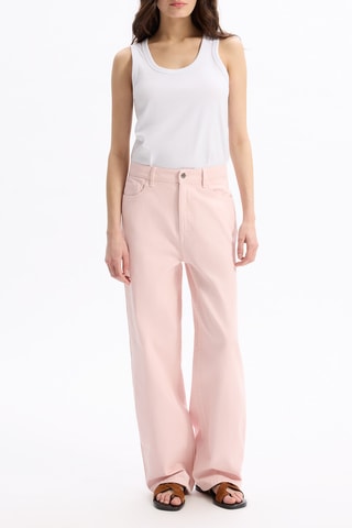 Jean large taille haute - Rose