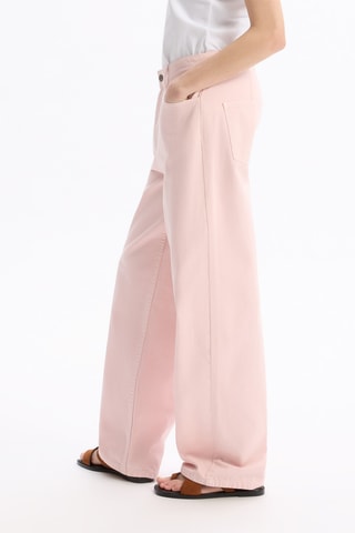 Jean large taille haute - Rose