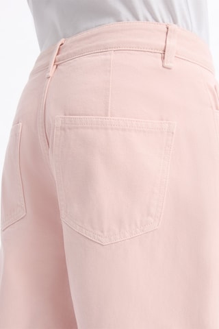 Jean large taille haute - Rose