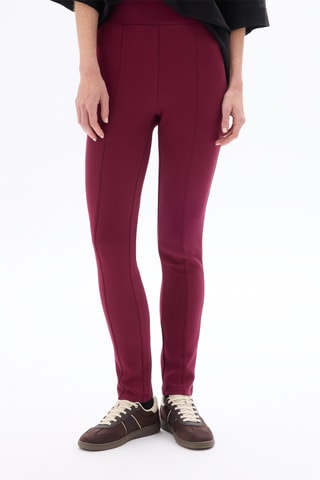Pantalon slim taille haute - Bordeaux