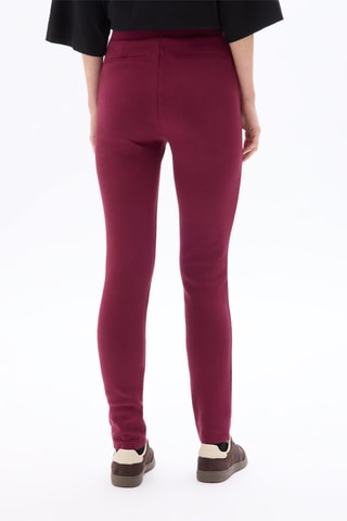 Pantalon slim taille haute - Bordeaux